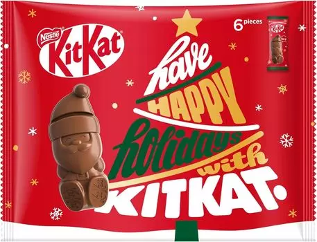 KitKat Holiday Santa 6 шт. Рождественские сладости Ассорти Nestl