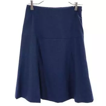 Kiton Italian wool cashmere Midi length flare skirt 38 Blue Women Used