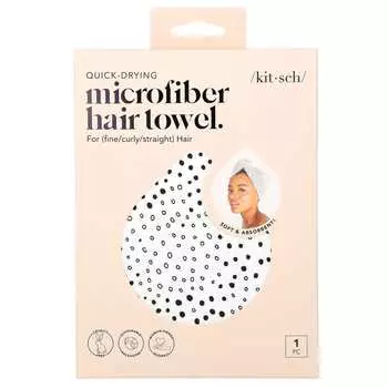 Kitsch, быстросохнущее полотенце для волос из микрофибры, микроточка, 1 тип