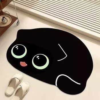Kitten bathroom absorbent floor mat, diatom mud non-slip foot pad, kitchen, toilet, bathroom door quick drying 40cmx60cm