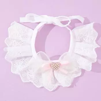 Kitten Bib Bag Cotton Bow Lace Pet Scarf Dog Scarf Accessories Summer Cat Tie average size