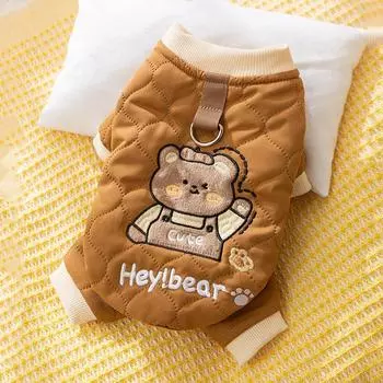 Kitten clothes pet winter warm ragdoll cat hairless cat blue cat small puppy autumn and winter traction four-legged fleece M (recommended weight 5-4kg)