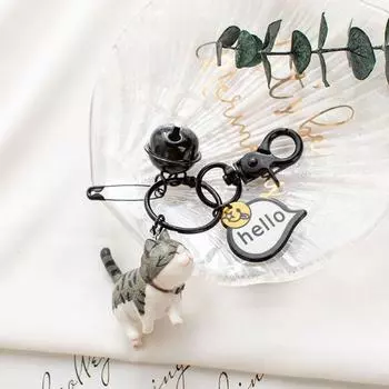 Kitten Kitten Keyring Cat Car Key Holder Cat Pendant Car Key Ring Women Grey Without beard