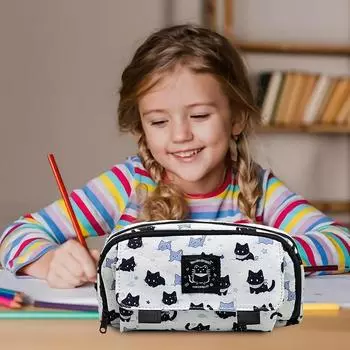 Kitten Pencil Case Multifunctional Pencil Pouch Multifunctional Pencil Pouch Portable Large Capacity Pencil Pouch Zippered Large CHINA