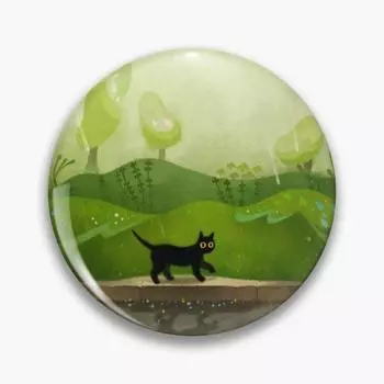 Китти в дождливый день, персонализируемая мягкая пуговица, воротник, мультяшный металлический значок, декор, милая шляпа, креативная женская брошь для влюбленных, одежда