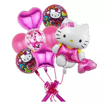 Kitty Birthday Decoration Character Aluminum Balloon Popular Cartoon Game Character Anime Birthday Decoration Garland Balloon Cake Decoration Party