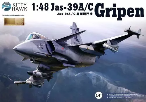 Kitty Hawk Model Saab Gripen Plastic Model KH80117 1/48 JAS39A/C (Airplane)