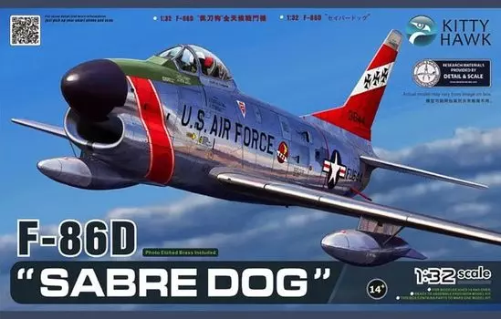 Kitty Hawk Model Saberdog Plastic Model KH32007 1/32 F-86D (Airplane)
