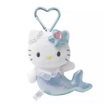 Kitty Hello Sanrio Plush Keychain Pendant Sparkling Mermaid Unicorn Design Blue Mermaid