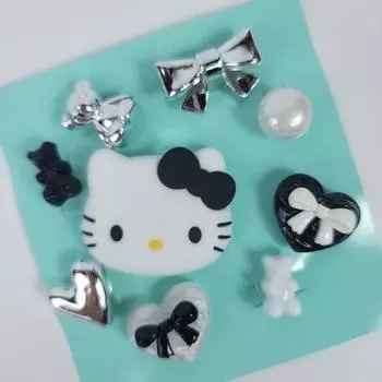 Kitty жемчуг серебро серебряная лента части украшения обуви украшения аксессуары девичий король лента туфелька украшение