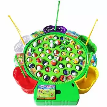Kiumi Fishing Electric Round and Round Обучающая рождественская подарочная игра, вращение, рыбалка, рыбалка, музыка, игрушка, играть, дети, день рождения,