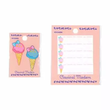 KIYOHARA Classic Modern Scrunchie Ice Cream Mini Patch Name Label Set SS CMOC-10S