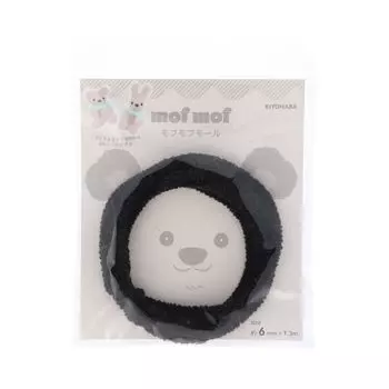 KIYOHARA Fluffy Molle Width 6mm x Roll SBK Sesame Black Comes with QR code for recipes to make bears and rabbits 1.3m MOF-02
