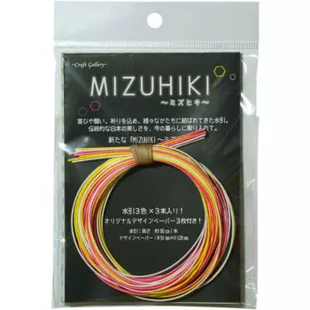 KIYOHARA Галерея поделок MIZUHIKI Mizuhiki 3 цвета, 3 шт., ассорти, примерно. 90 см/шт., рецепт с дизайнерской бумагой, белый x гвоздика x цветки рапса