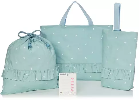 KIYOHARA Lesson Inner Shoes Gym Clothes Name Вышитая светло-голубая сумка, сумка, сумка, наклейка, сердце, KOF54-S3