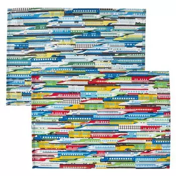 KIYOHARA Набор из 2 салфеток под приборы Ширина 35 см x Высота 25 см Большая коллекция Train Train Boy s Красный/синий MOW151-L2