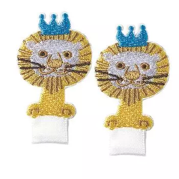 KIYOHARA Petit Depaume Name Tag Patch Lion Width x Height 2 pieces Approx. 2.7cm 4.6cm PTM-361