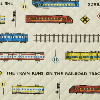 KIYOHARA Quilting Fabric Electric Train Train 106cm Width x 50cm Cut OW Off-White Lesson Bag Recipe Included MOW145-50