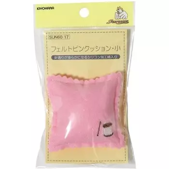 KIYOHARA Sankokko Felt Pin Cushion Small Height 60mm x Width 60mm Pink SUN60-17