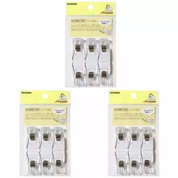 KIYOHARA Sankokko швейные зажимы 6 шт x 3 пакета набор большой прозрачный SUN60-103