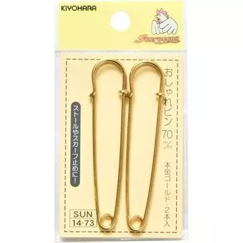 KIYOHARA Sankokko Stylish Pins 2 pieces 70mm Real Gold SUN14-73
