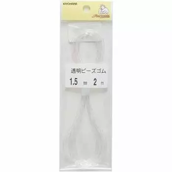 KIYOHARA Sankokko Transparent Bead Rubber Width 1.5mm x Length 2m White SUN40-76
