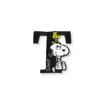 KIYOHARA Seal Dual Use Type Initial Patch Snoopy T W39mm x H42mm & Iron-on RIO-SNIW