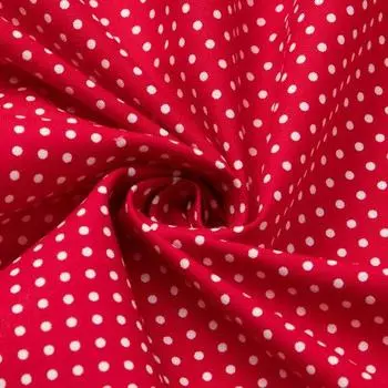 KIYOHARA Sheeting Dot Print (2.5mm) Fabric Approx. 110cm width x 1m cut Col.R Red x White BF001-1