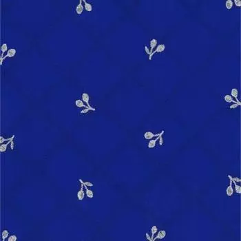 KIYOHARA Soft Broad Embroidery Cherry Quilting Approx. 108cm x 50cm Cut Col.RBL Royal Blue KOF34Q-50