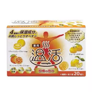 KIYOU JOCHUGIKU Kiyo Pyrethrum Novopin Onkatsu Citrus Blessings Bath Salts 5 Pieces N-8791 (x 4)