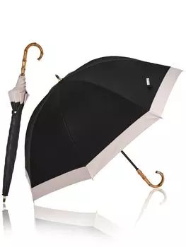 KIZAWA Длинный шелковистый глянцевый глубокий 55 см УФ-защита Полный большой Защита от жары Защита от жары Зонт от солнца, Ткань, Ребра, Ребра, Ручка в бамбуковом стиле, Защита, 100%