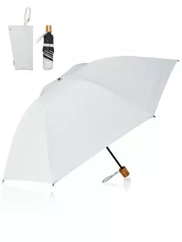 KIZAWA Складной шелковистый глянцевый 55 см зонт от солнца с УФ-защитой, полный нагрев, ветрозащитный, ткань, ребра, ручка в бамбуковом стиле, защита, 100% блокировка, складной,