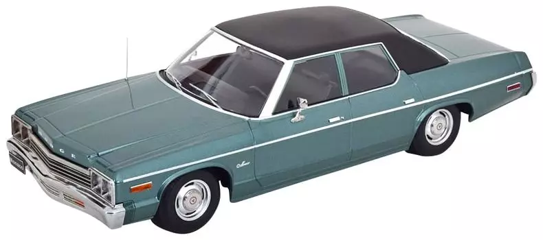 KK scale Dodge Monaco 1974 vinyl roof green finished product 1/18 metallic/black