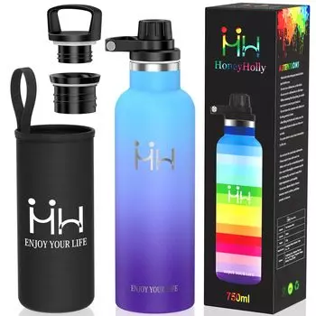 Kkapping Water Direct BPA посудомоечная машина из нержавеющей стали с двумя слоями, включает в себя 2 вида чая и бутылку No Mountain Blue Purple, 750 мл, питьевая, бесплатная,