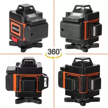 KKmoon Многофункциональный 16-линейный инструмент уровня Вертикальная горизонтальная линия с функцией самовыравнивания EU Plug разноцветный