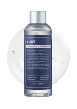 Klairs Unscented Lotion Supplement Preparation Unscented Toner 180 мл Без масла Без спирта Высоко увлажняющий Тип Вяжущий Чувствительная кожа Кожа