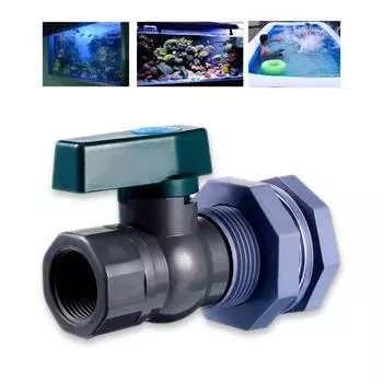 Клапан дождевой бочки, долговечный, простая установка, комплект патрубков из ПВХ 3/4 дюйма, предотвращающий растрескивание, с переходником для переборки для аквариумов серый