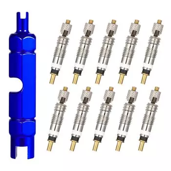 Клапанный сердечник Presta Valve Conversion Valve Extender Съемный клапанный сердечник Аксессуары для ремонта и обслуживания алюминиевый набор из 11 предметов Французский клапан Клапан