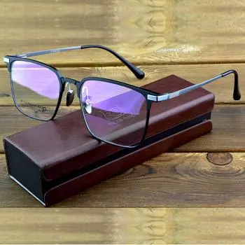 Клара Вида, лимит поставок!! Дизайнерская высококачественная титановая прочная 10-летняя серая оправа для очков Fusion Style Optic Eyeglasses + чехол из полиуретана