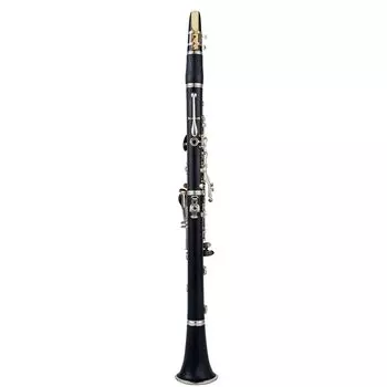 Кларнет AUROSUS 17 клавиш, 6 колец, система Boehm, корпус ABS, отделка под дерево, два ствола, никелированные клавиши
