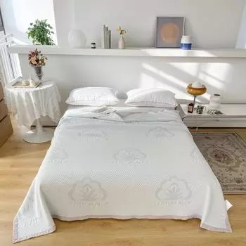 Класс 3 Слои Марля Полотенце Одеяло Летнее Одеяло Одеяло Офисное Одеяло Одеяло для кондиционирования воздуха 48*74cm бежевый