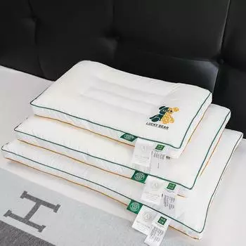 Класс А Чистый хлопок Модная трехмерная подушка с низким сердечником Подушка для защиты шеи Средняя высокая подушка с сердечником Детская студенческая подушка для взрослых (30 * 50Cm) Children s pillow