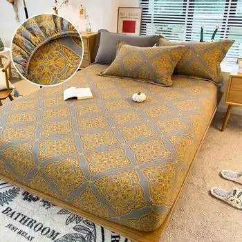 Класс А для мамы и ребенка, 100% хлопок, цветная тканая двойная пряжа, простыня на подгонке 160x200, винтажный принт, приятный для кожи, дышащий 80x200x30cm