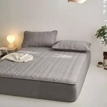 Класс А, окрашенная в хлопковую пряжу, моющаяся простыня на подрамнике с хлопковым соевым покрывалом 150x200 см, однотонный защитный чехол для матраса Pillowcase48x74cmx2