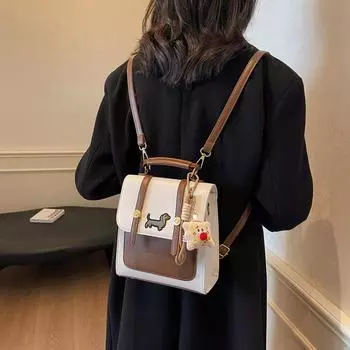 Класс рюкзак женский 2024 осень и зима новый ретро модный тренд студенческая сумка нишевая высококачественная женская сумка