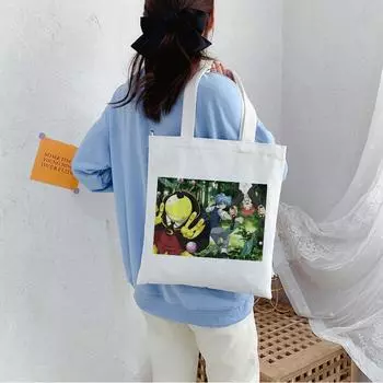 Класс убийств, модная холщовая сумка в стиле аниме, готическая сумка-шоппер, женская сумка большой вместимости, винтажная сумка на плечо, классическая большая сумка 24*26cm