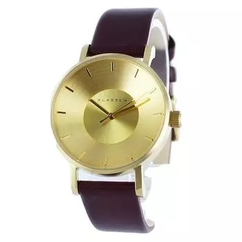 [KLASSE 14] Часы женские Volare 36 мм золото бордовый кожа VO16IR022W