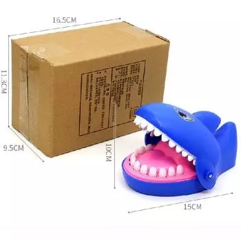 Классическая акула-стоматолог, укус пальца, семейная игра, игрушка, трюк, шутка, реквизит, детская интерактивная игрушка для детей в возрасте shark синий