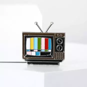 Классическая эмалевая мозаика из сплава, брошь в виде телевизора, креативная универсальная мужская и женская одежда, украшение для корсажа
