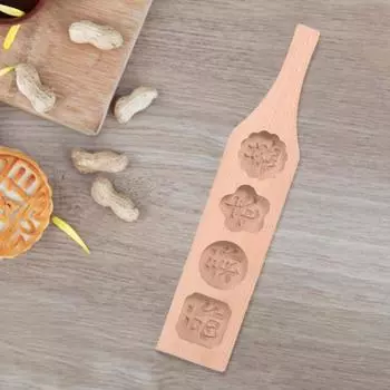 Форма для печенья Yousheng с эргономичной ручкой, облегчающая труд, нежные цветочные узоры, деревянная форма для лунного пряника в китайском стиле, кухонные принадлежности A